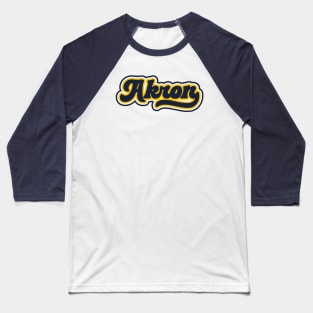 Retro Akron Script Baseball T-Shirt